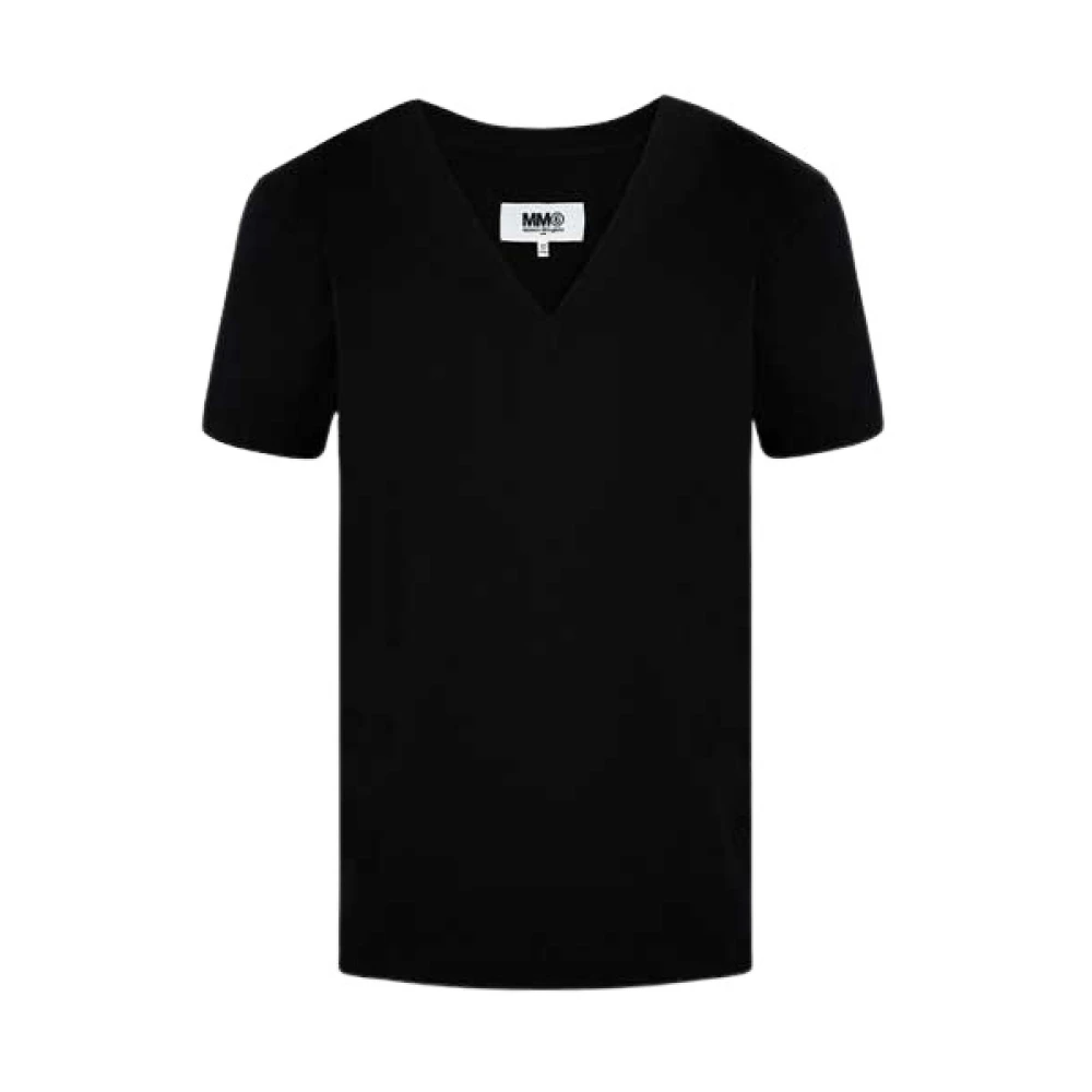 MM6 Maison Margiela Zwarte Katoenen Jersey T-shirts Set Black Dames