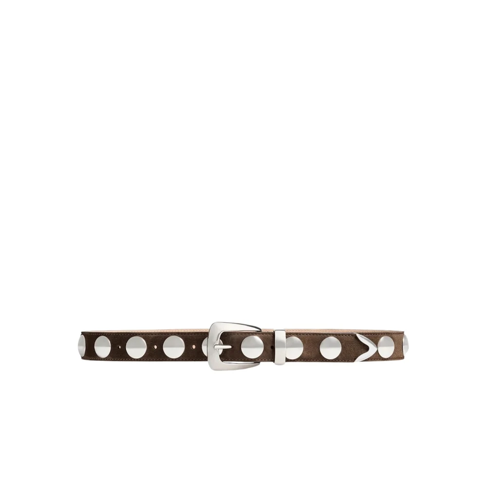 Khaite Donna Marrone - Benny Belt With Studs - Accessories - 75 Cm