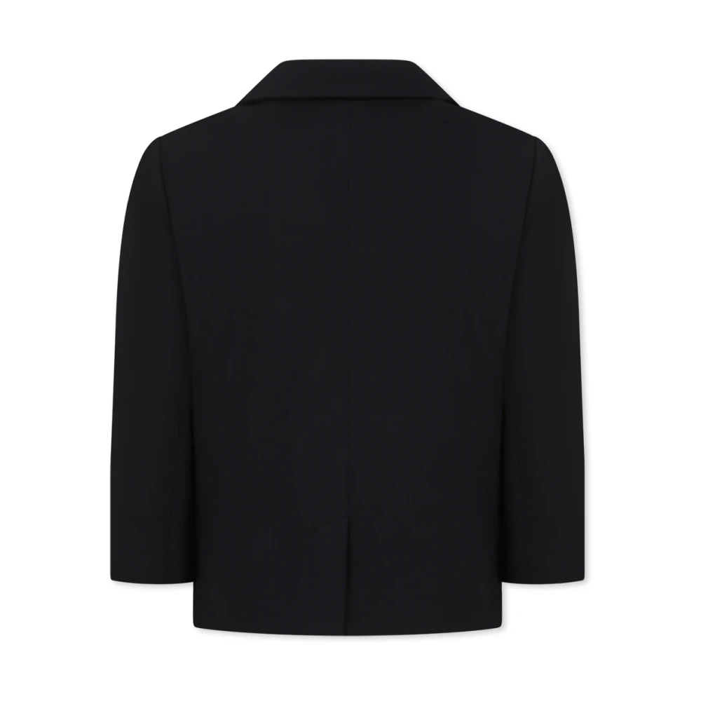 Calvin Klein Zwarte single-breasted jas met logoborduursel Black Heren