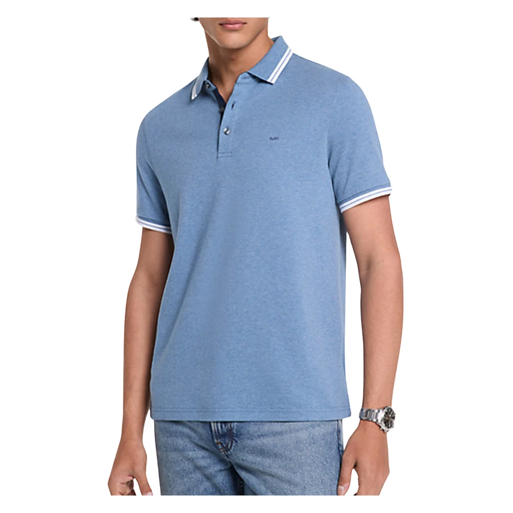 Michael Kors Klassieke Heathered Polo Shirt Blue Heren