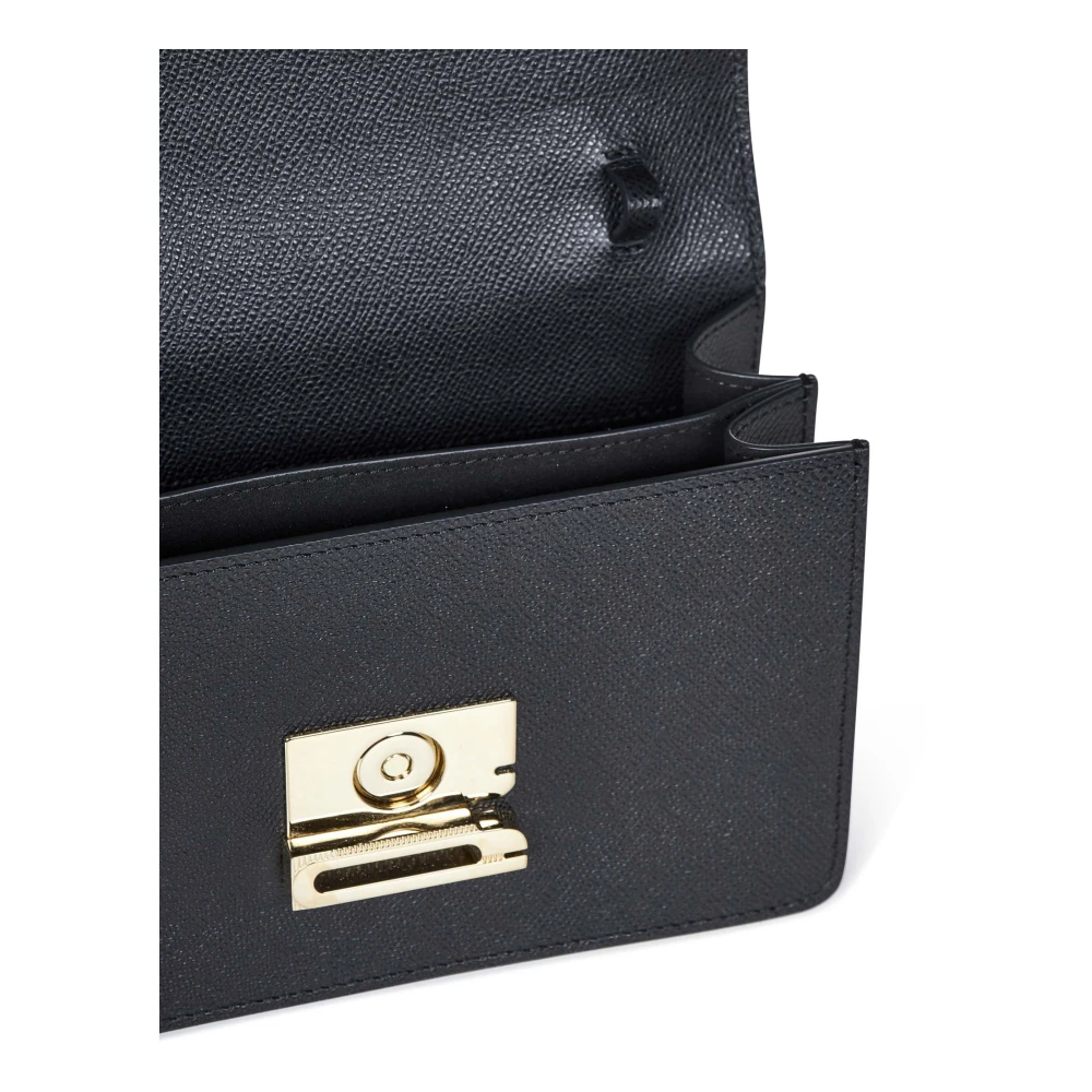 Victoria Beckham Zwarte leren schoudertas met B-gesp Black Dames
