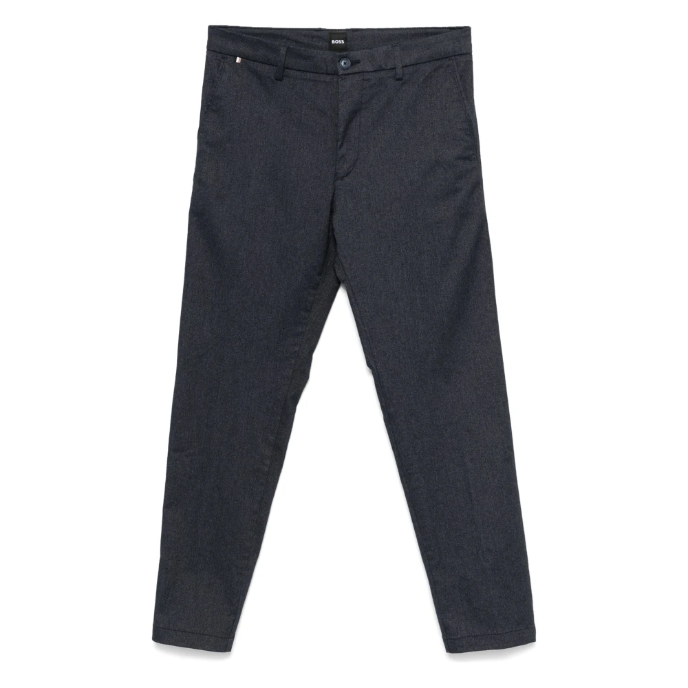 Hugo Boss Slim-Fit Gemengde Katoenen Broek Blue Heren