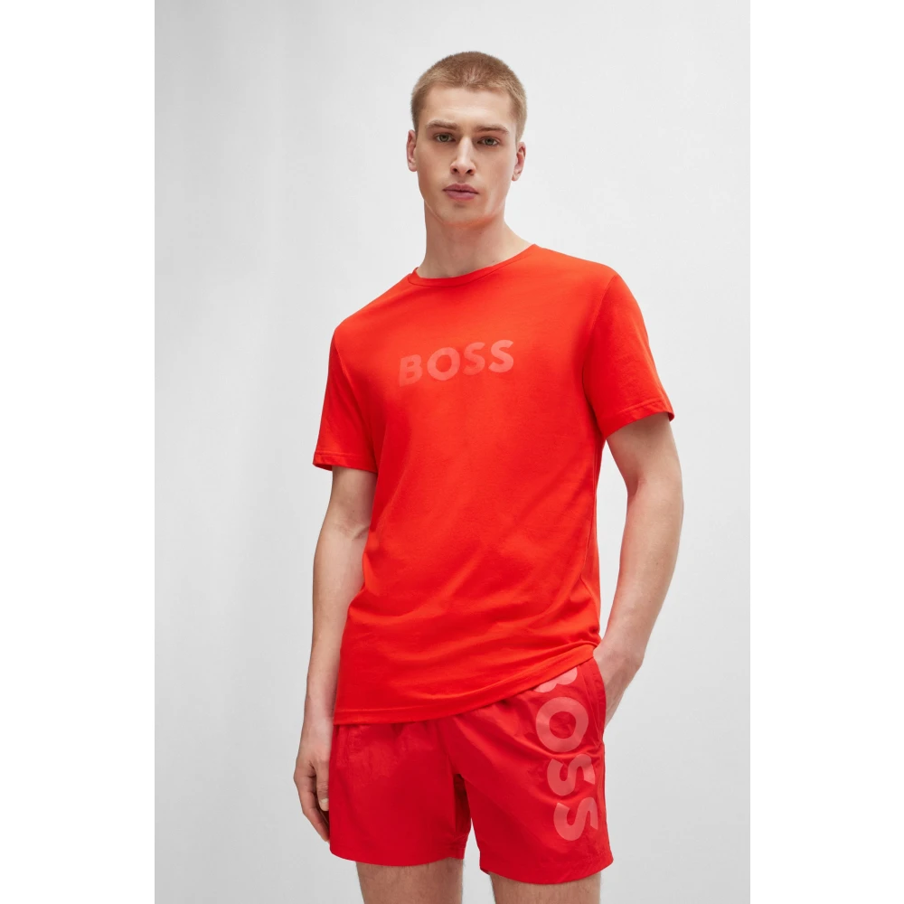 Boss Biologisch katoenen heren T-shirt Red Heren