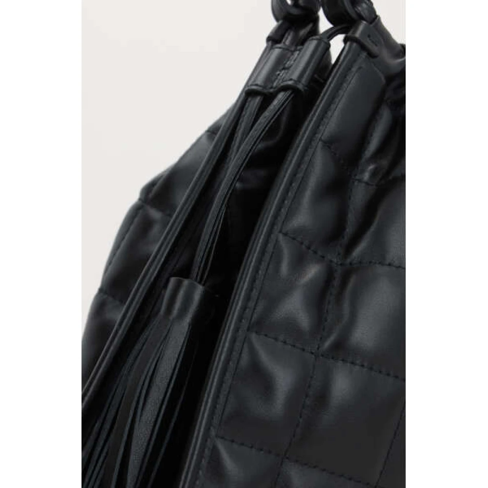 Gucci Zwarte Gewatteerde Handtas met Zilveren Hardware Black Dames
