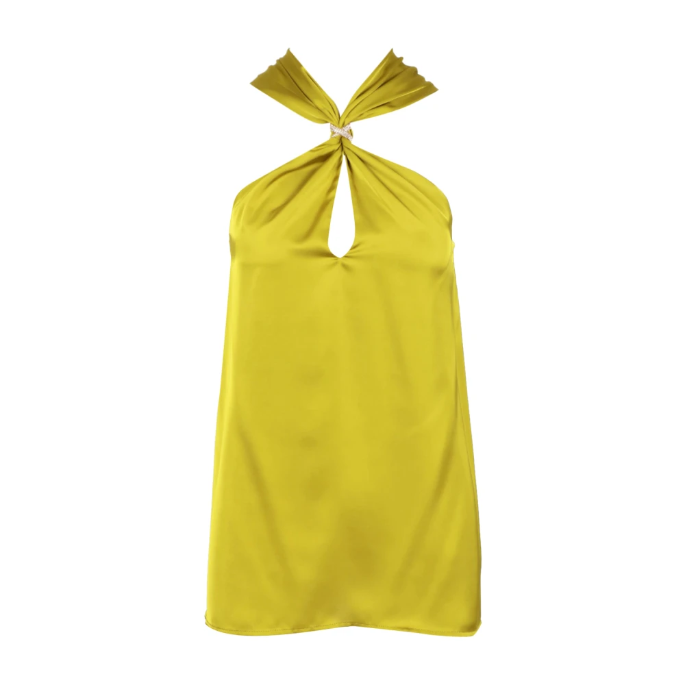 Simona Corsellini Groene Mouwloze Top met Knoopdetail Green Dames