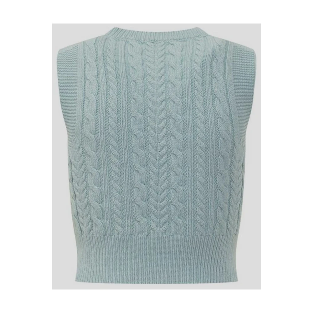 DES Phemmes Wollen Gebreid Vest Blue Dames