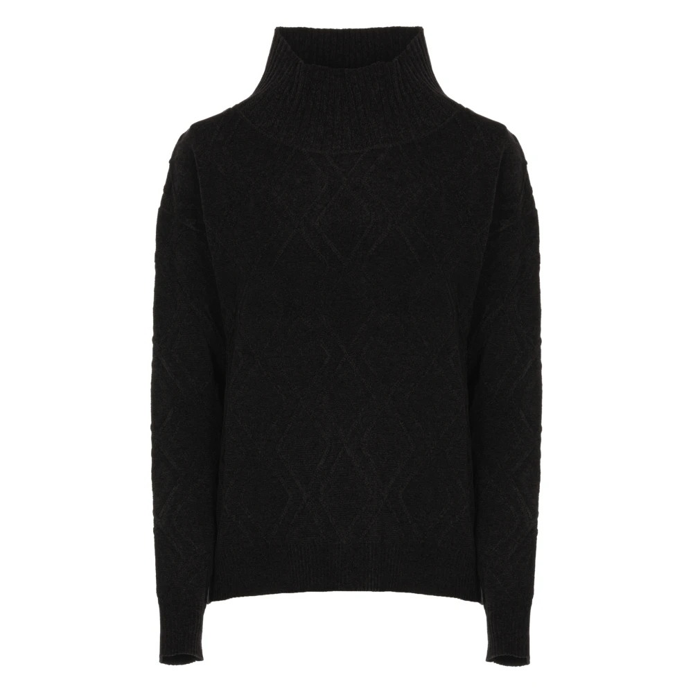 RRD Geometrisch Patroon Fluweel Trui Vrouw Black Dames