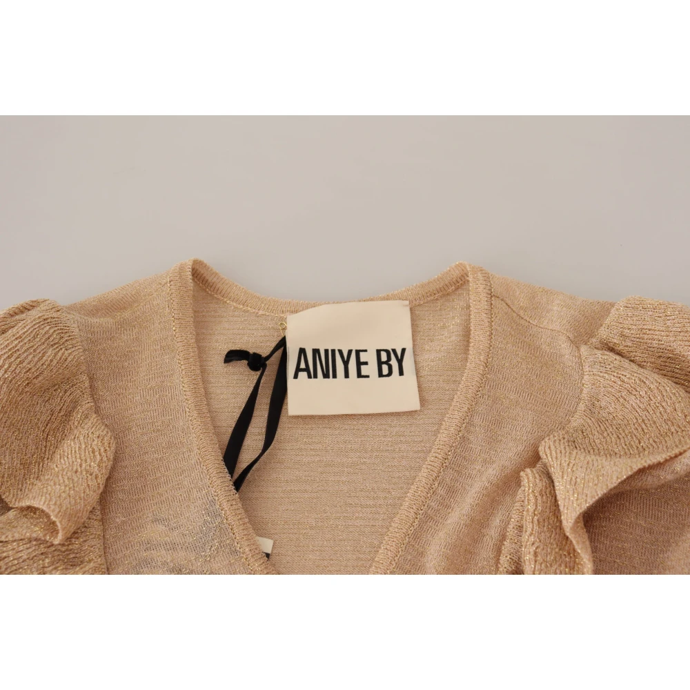 Aniye By Beige gebreide cardigan met ruffles en open voorkant Beige Dames
