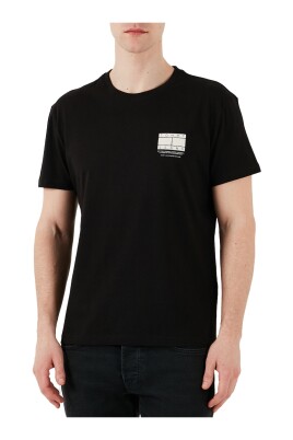 sort-logo-bomuld-t-shirt