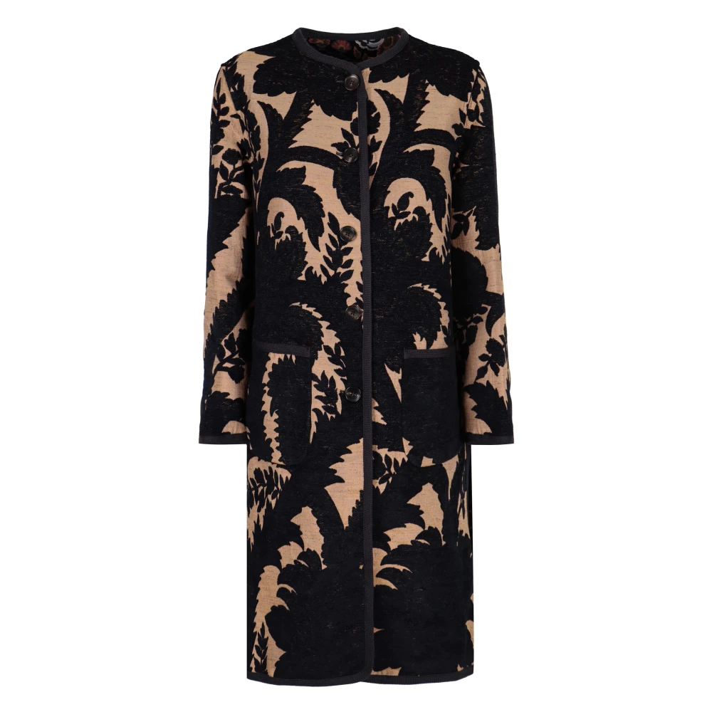 ETRO Bloemen Jacquard Omkeerbare Jas Blue Dames