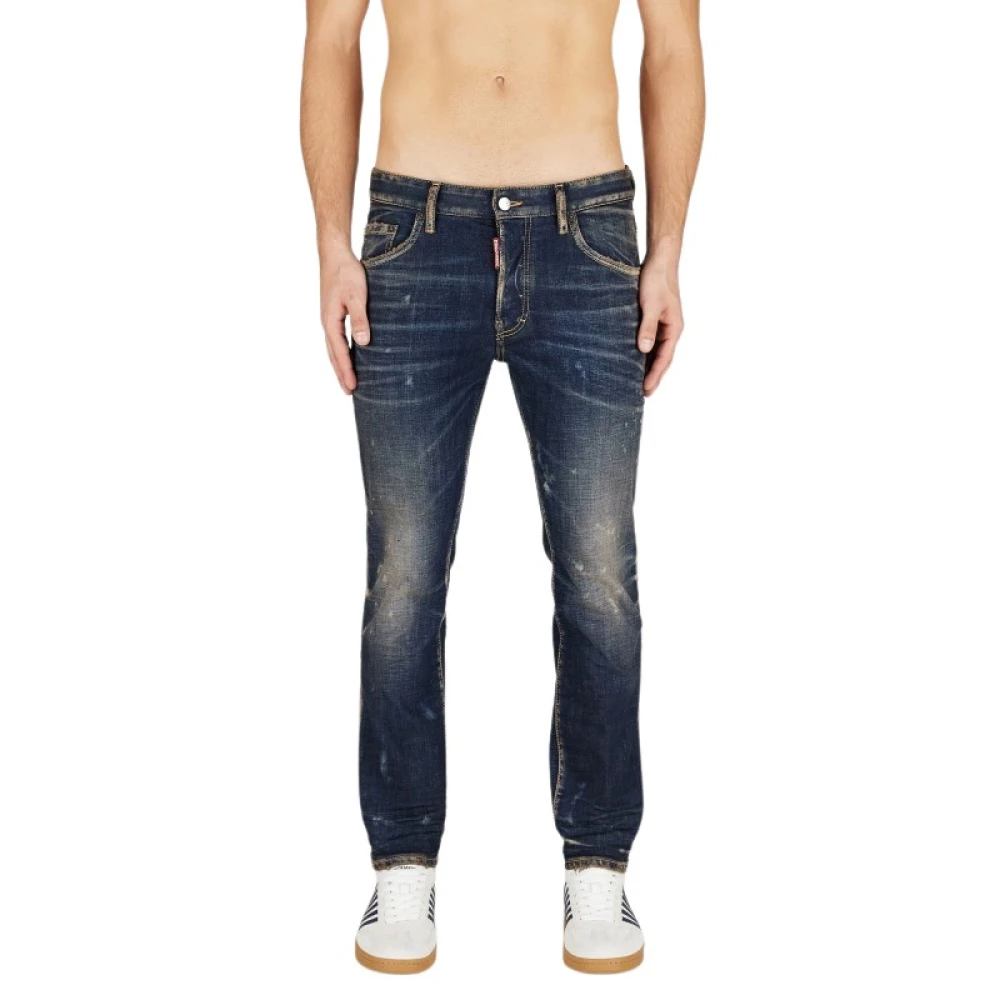 Dsquared2 Skater Model Stretch Katoen Jeans Blue Heren