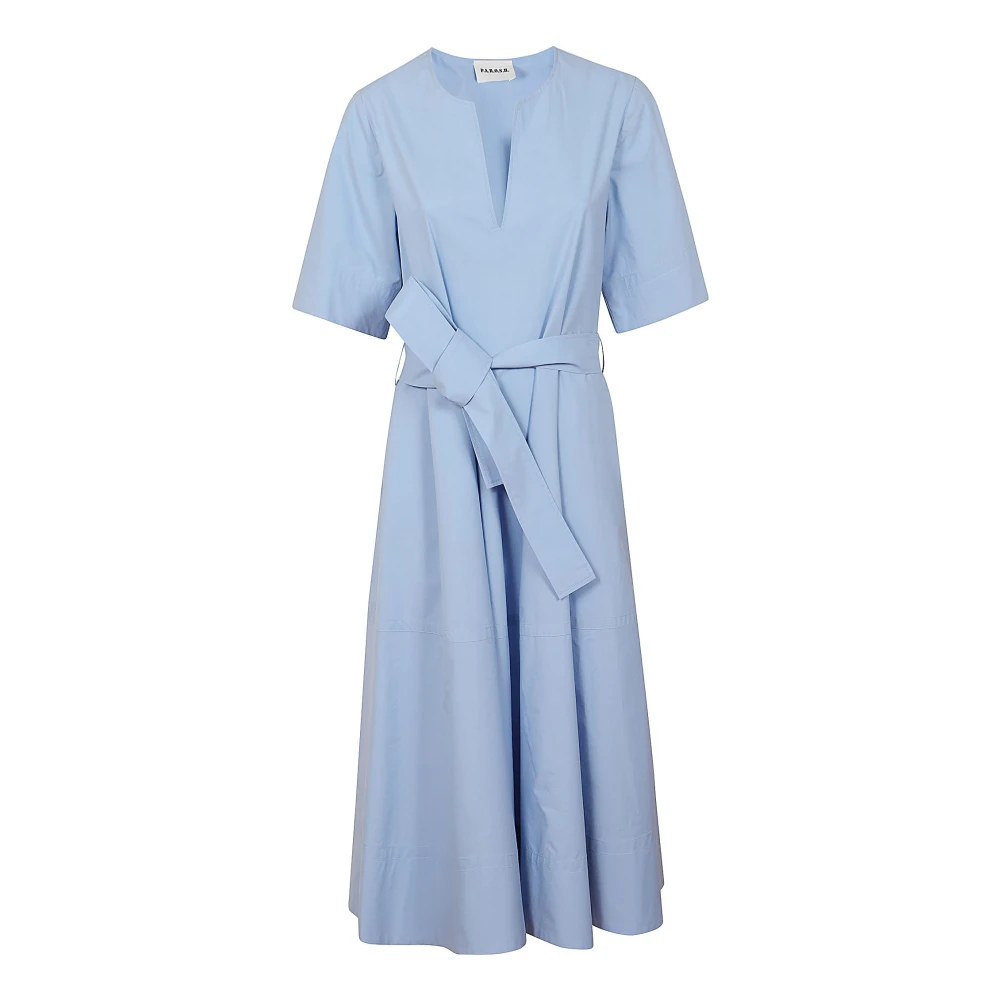 P.a.r.o.s.h. Poederblauwe katoenen satijnen jurk Blue Dames