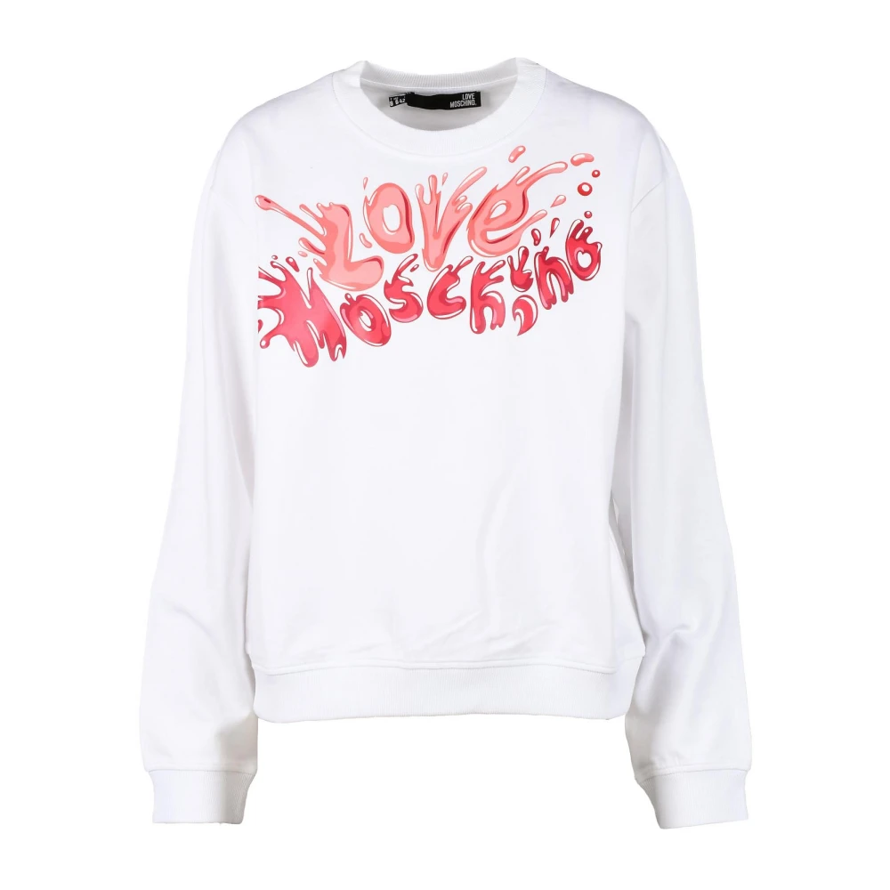 Love Moschino Witte Rode Sweatshirt Collectie White Dames