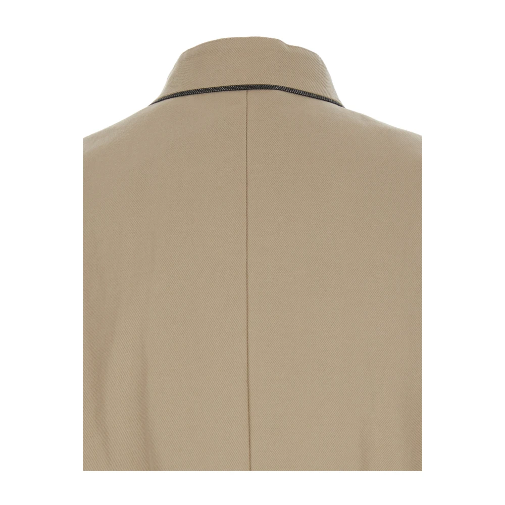 BRUNELLO CUCINELLI Beige Mouwloos Jack met Riemsluiting Beige Dames
