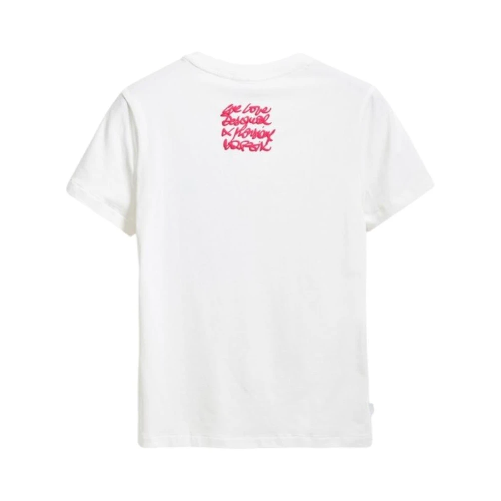 Desigual Stijlvol Bedrukt T-shirt voor Vrouwen White Dames
