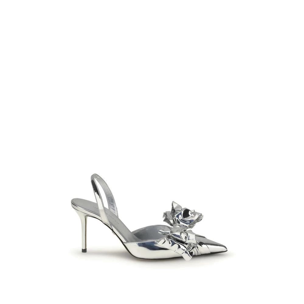 Mach & Mach Vrouw Grijs Zilveren Omwikkelde Leren Pumps