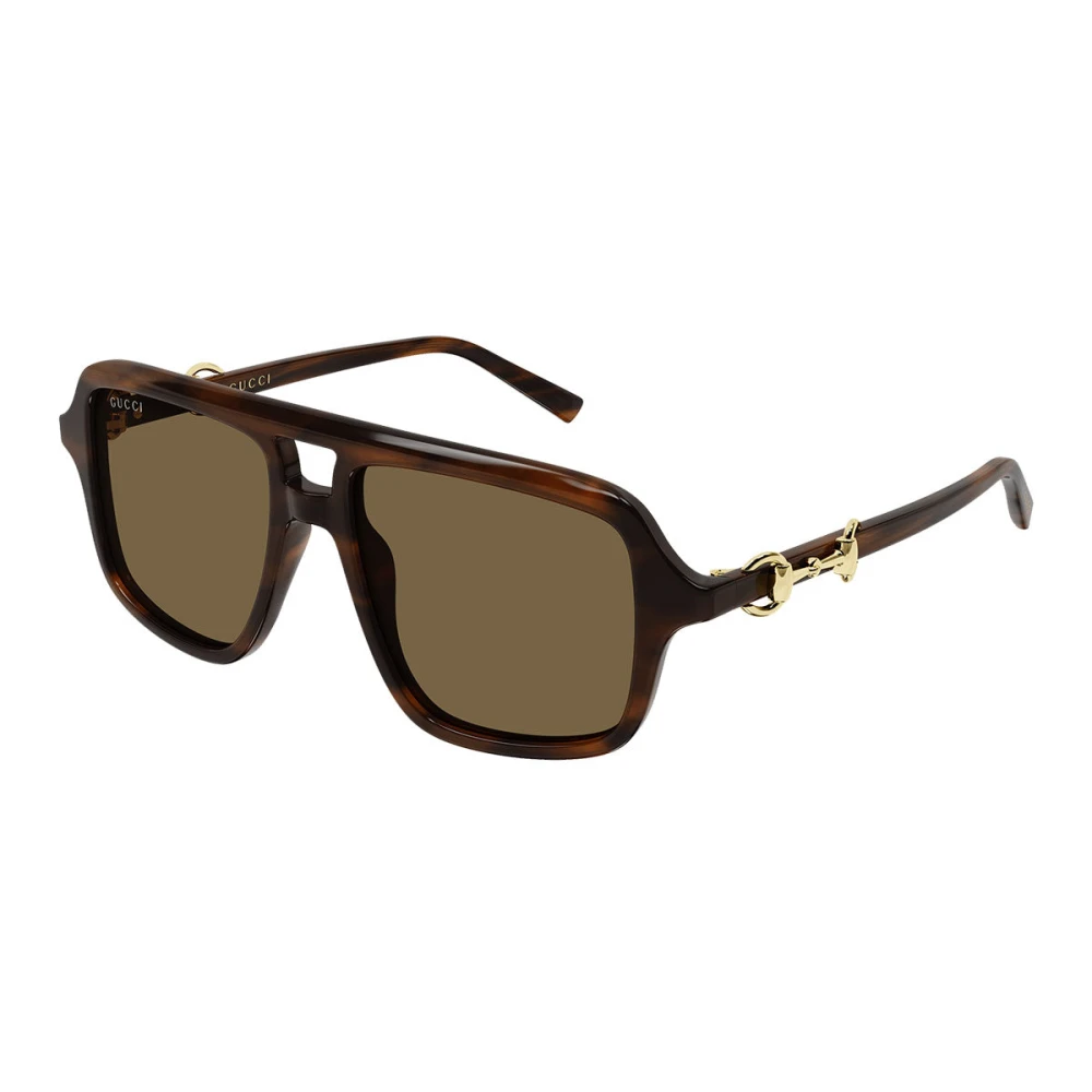 Gucci Brown Sunglasses, Unisex, 55 Mm, Pilot Sunglasses