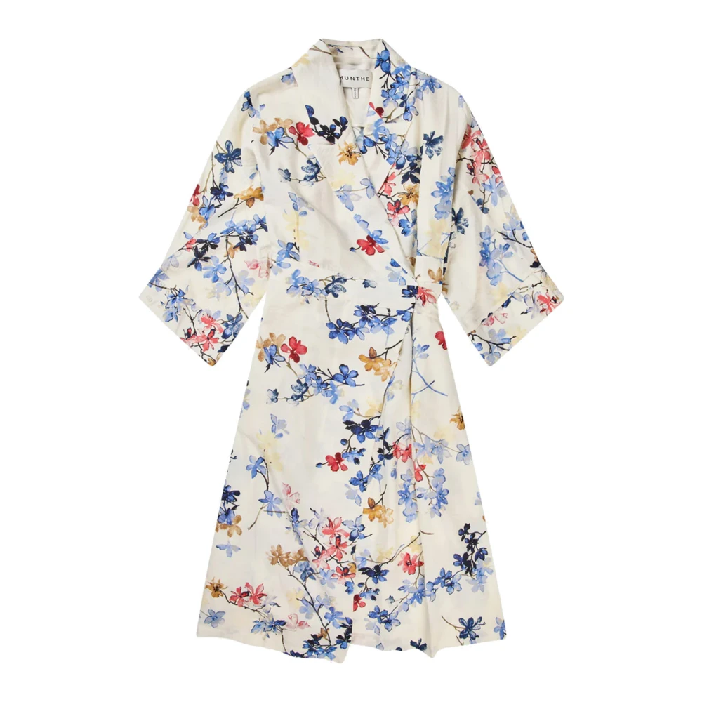 Munthe Bloemen wikkeljurk met tailleband Multicolor Dames