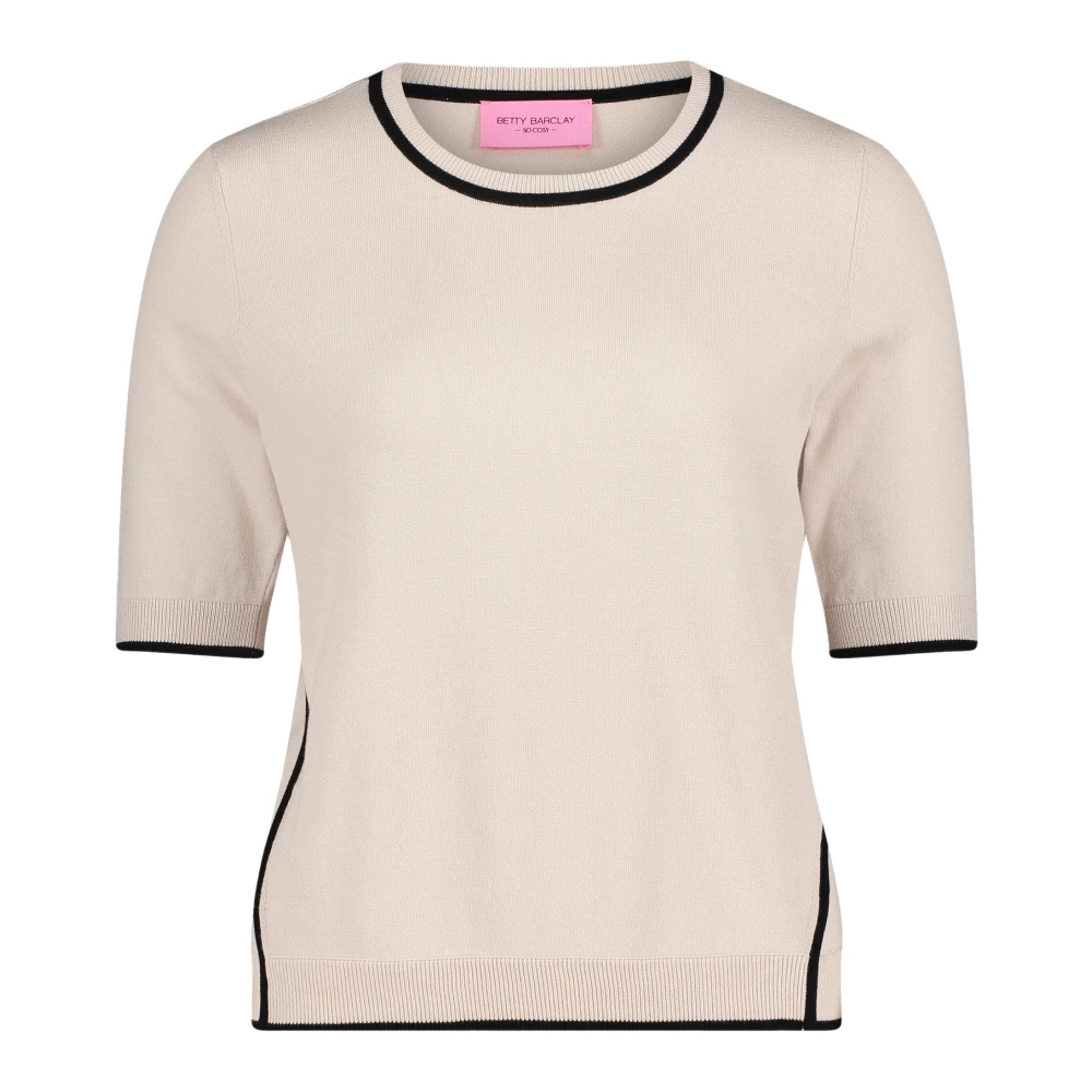 Betty Barclay Moderne Grafische Gebreide Trui Beige Dames