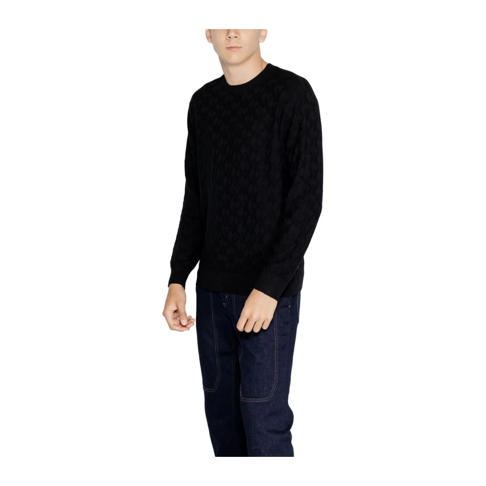 Armani Exchange Gebreid T-shirt voor mannen Black Heren
