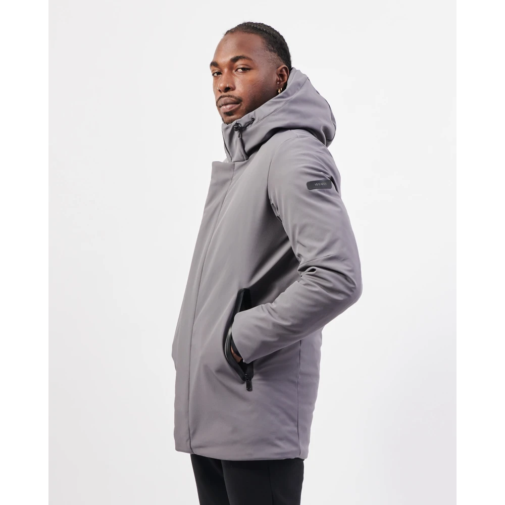 YES ZEE Grijze gewatteerde jas met capuchon Gray Heren