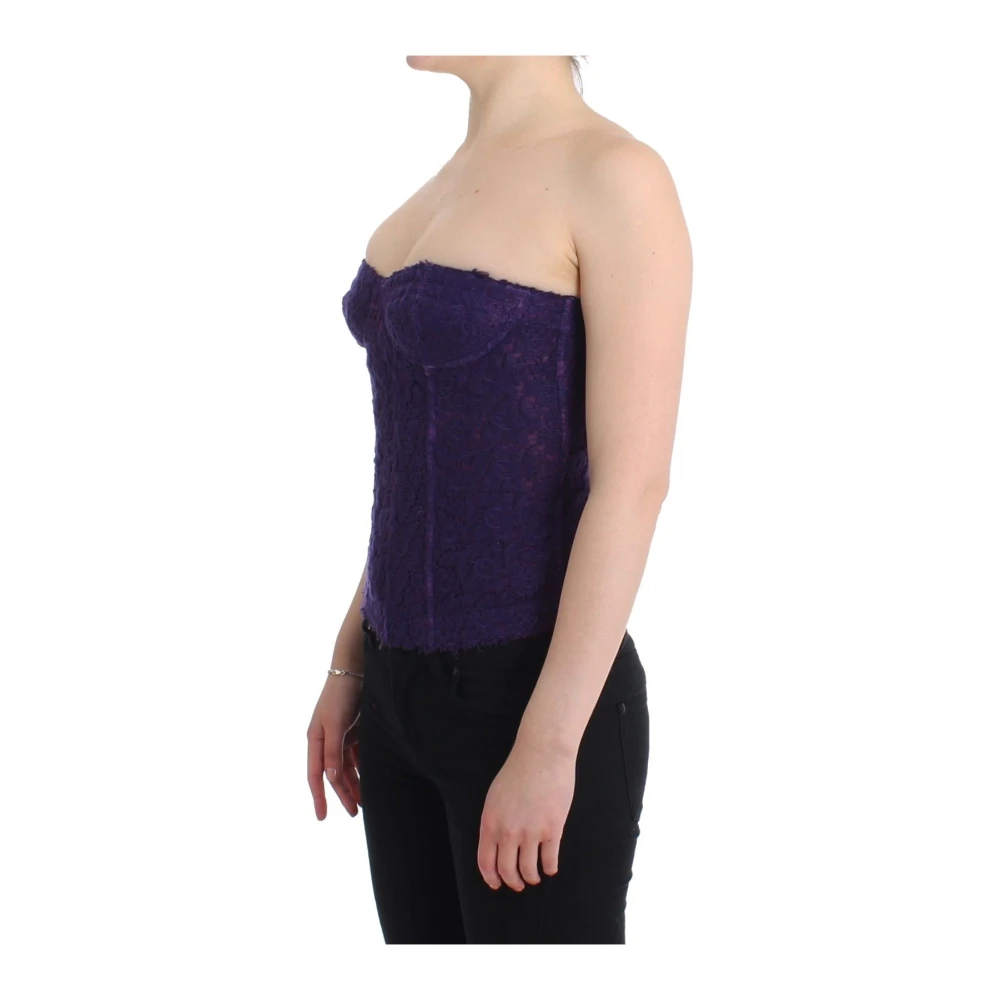 Ermanno Scervino Paarse Kant Bustier Korset Purple Dames