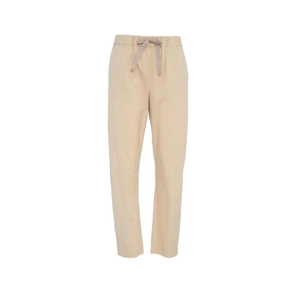 Semicouture Beige Casual Broek met Trekkoord Tailleband Beige Dames