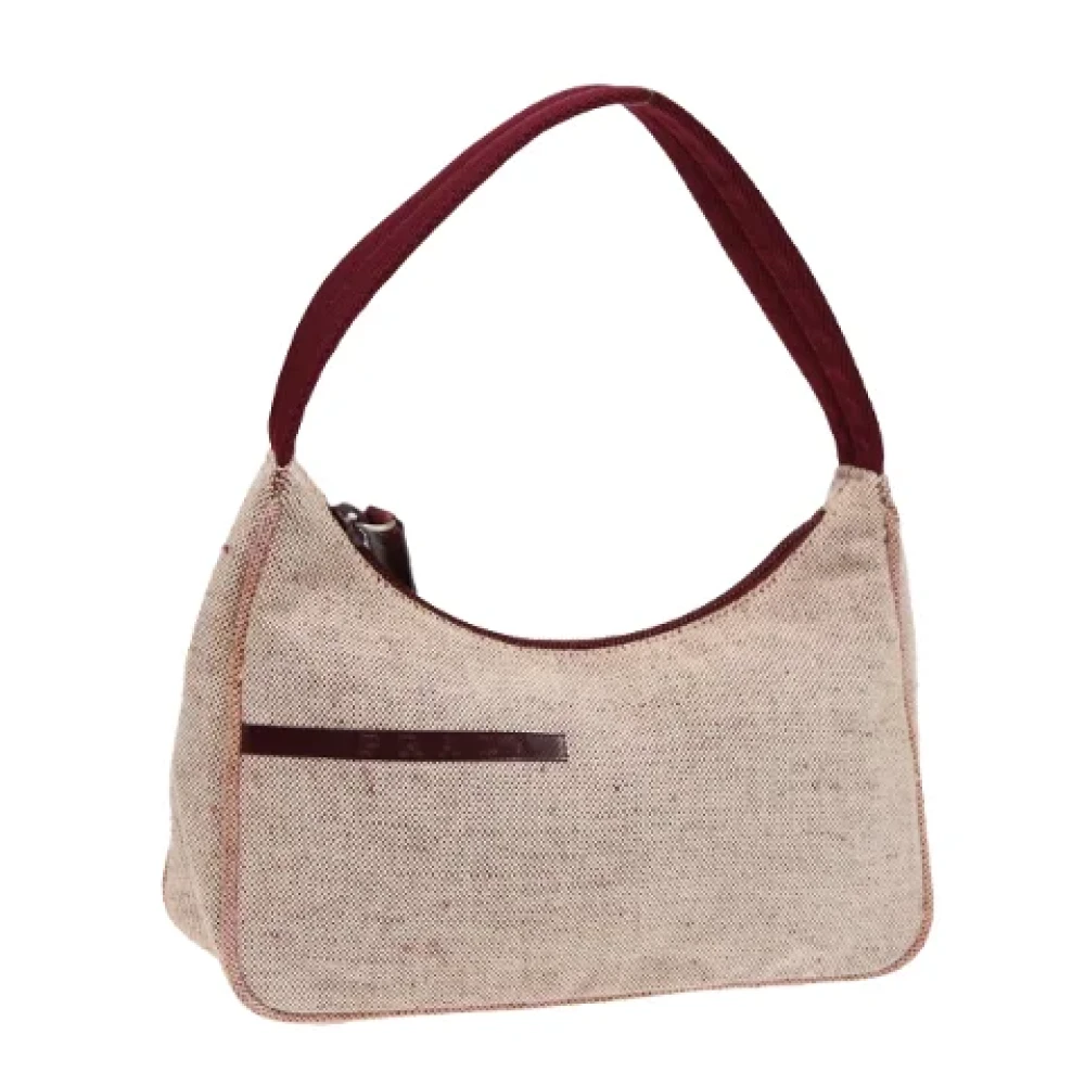 Prada Vintage Pre-owned Canvas handbags Beige Dames