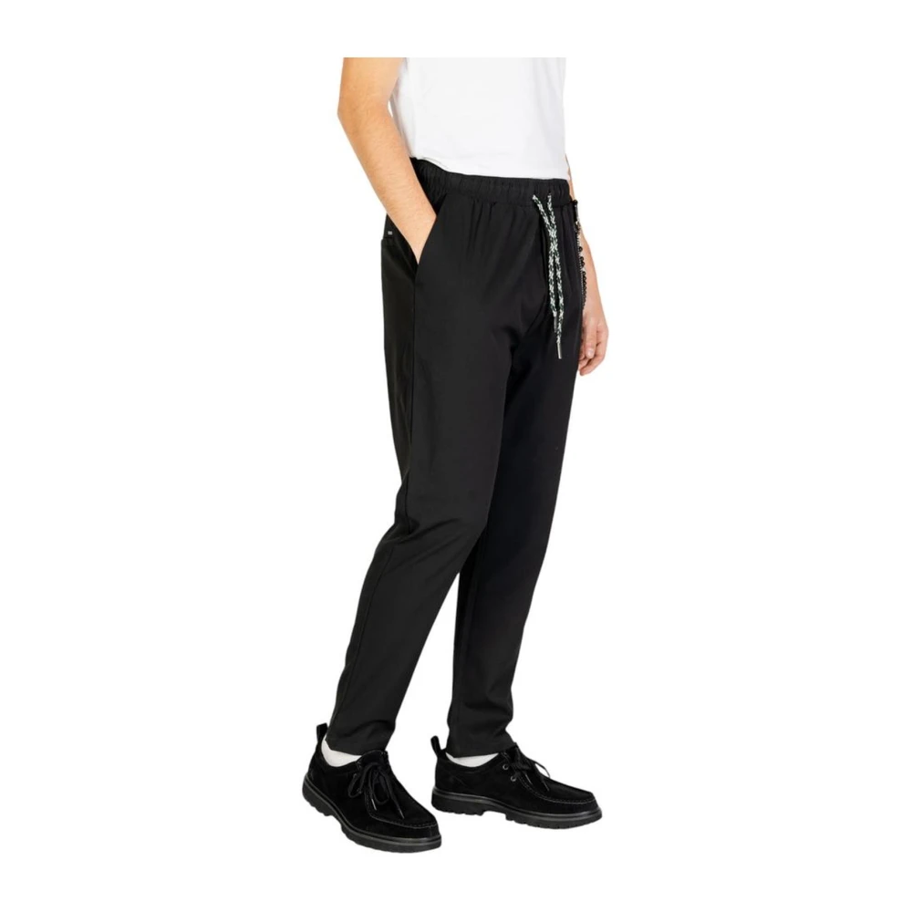 Gianni Lupo Zwarte polyesterblend herenbroek Black Heren