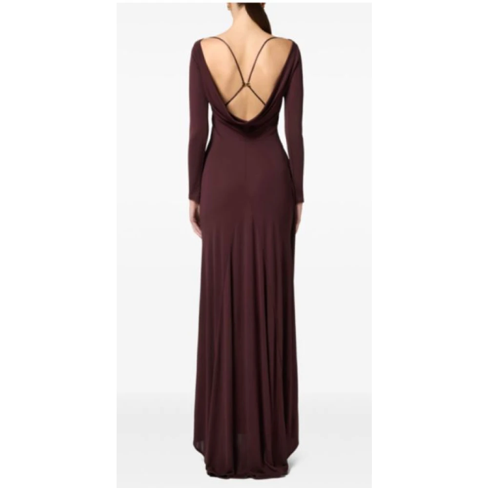Elisabetta Franchi Bruine Elegante Jurk Brown Dames