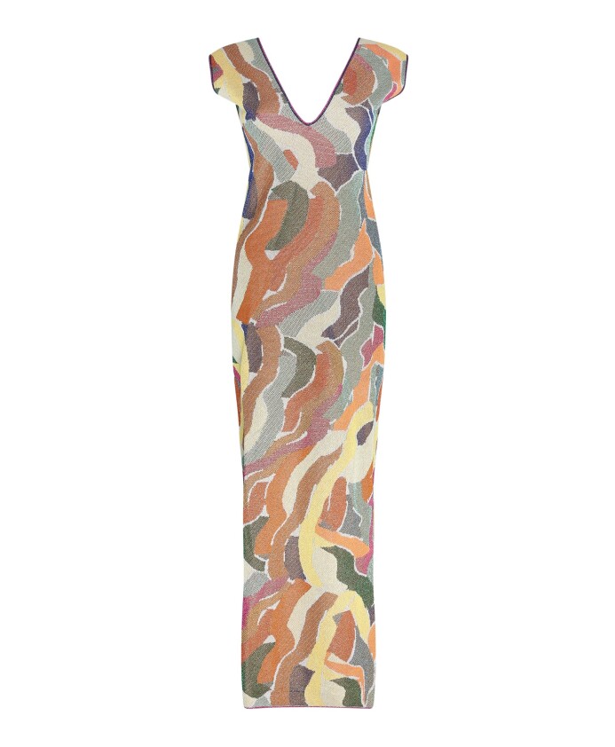 kleurrijke-print-midi-jurk-met-v-hals