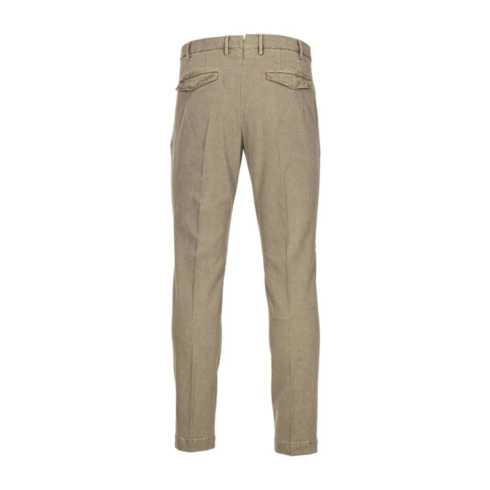 PT Torino Op maat gemaakte wollen broek met plooien Green Heren