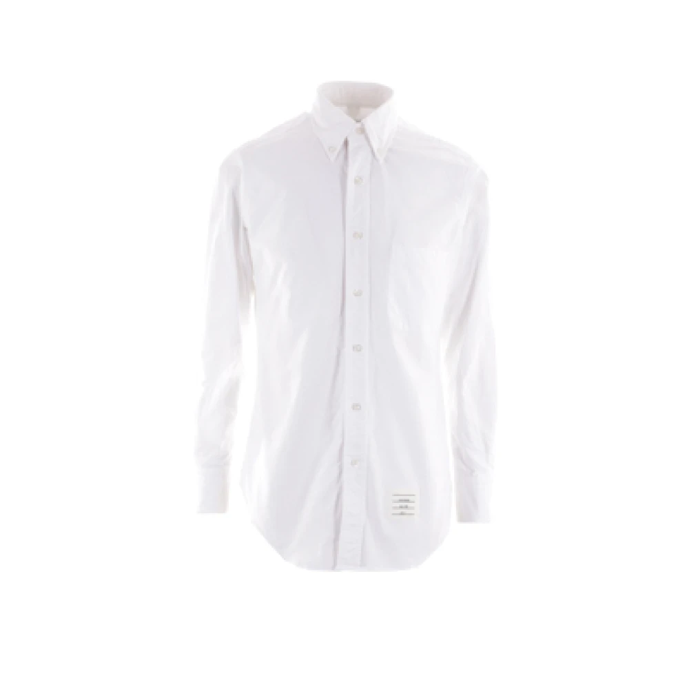 Thom Browne Witte Oxford Katoenen Overhemd met Tricolor Detail White Heren