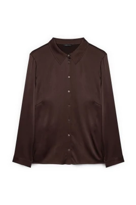 Stretch Silk Shirt med klassisk krage