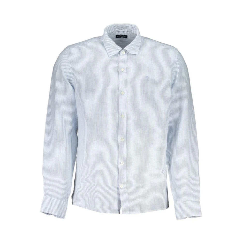 North Sails Men's Blue Light Linen Striped Shirt - Casual Shirts - M - Shirts