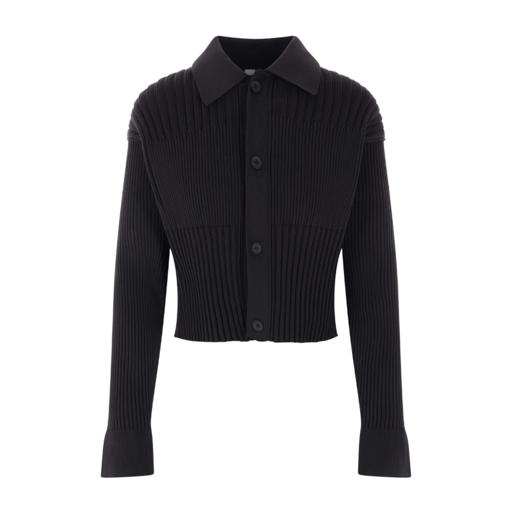 Cfcl Fluted Cropped Cardigan Black Dames