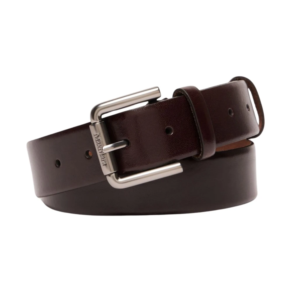 Max Mara Leren Riem Wetleather35 Brown Dames