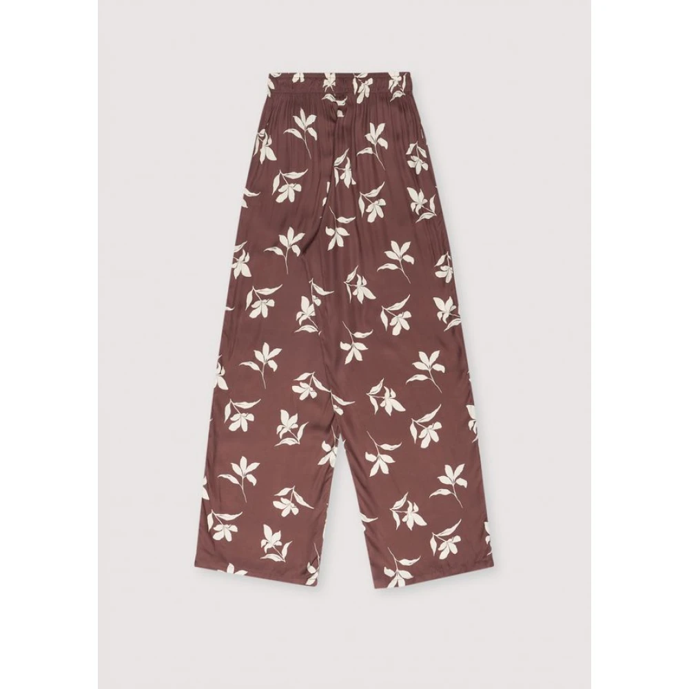 The New Society Petal Bloom Wide-Legged Pants Brown Dames