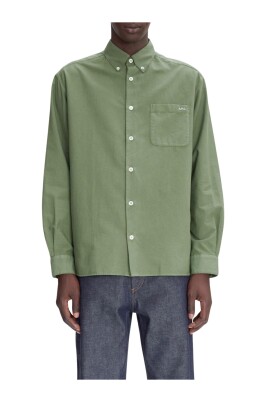 chemise-oxford-verte-a-manches-longues
