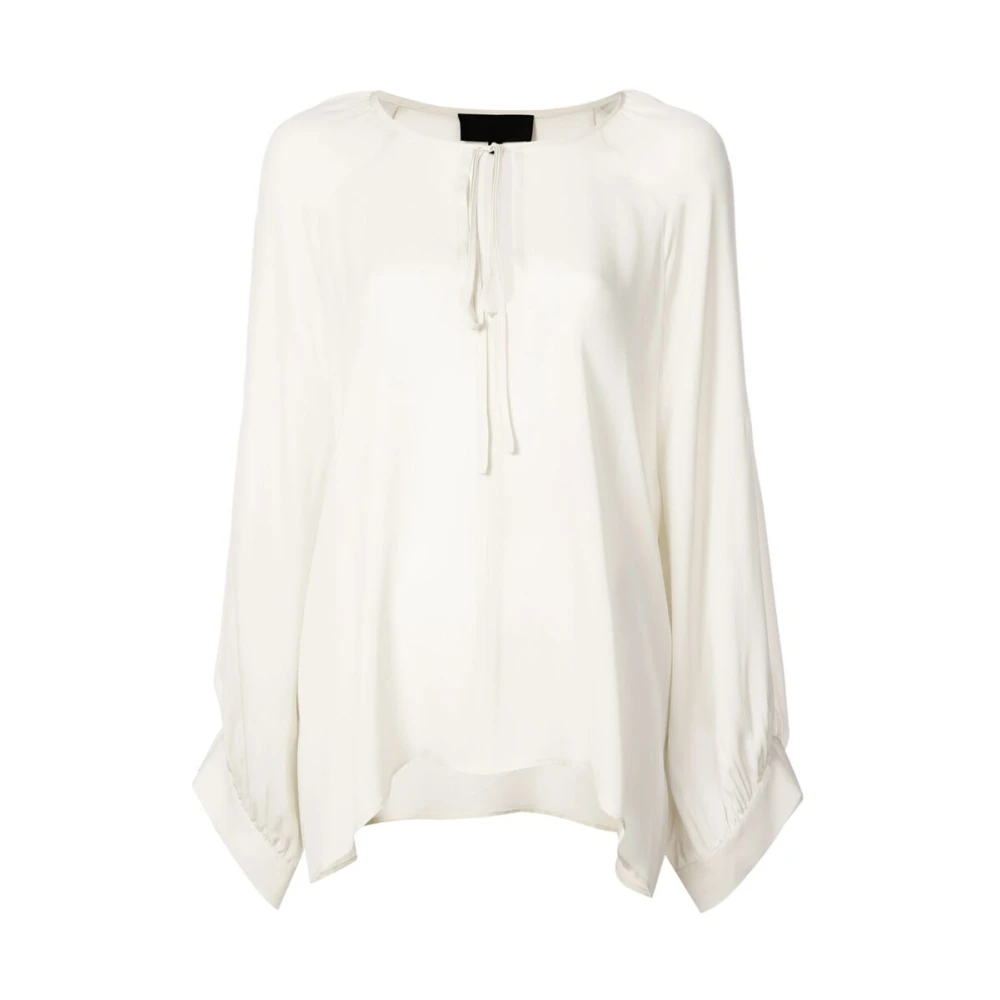 Nili Lotan Witte Zijden Strik Hals Blouse White Dames