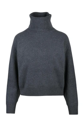 Ribbstickad kort pullover