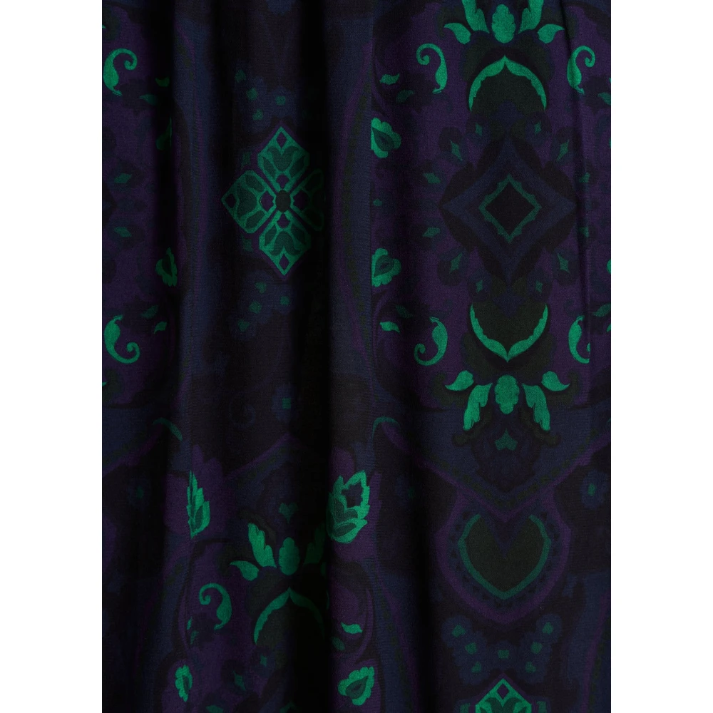 La Fée Maraboutée Blauw en groen bedrukte wikkeljurk Blue Dames