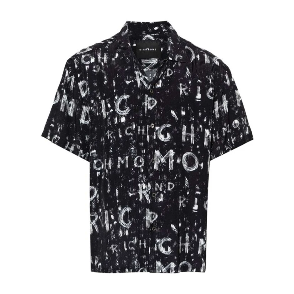 John Richmond Zwart Shirt met Logo Print Black Heren
