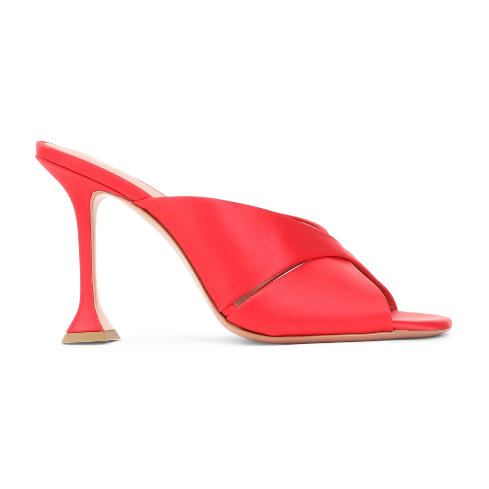 Amina Muaddi Women's Red Heeled Mules, 4 1/2 Uk, Salma Slipper 95
