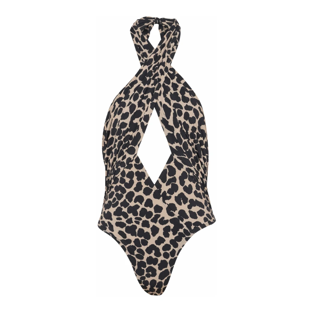Balmain Women's Multicolor One-Piece Leopard Pattern Swimsuit - Swimsuits - L - Swimwear
