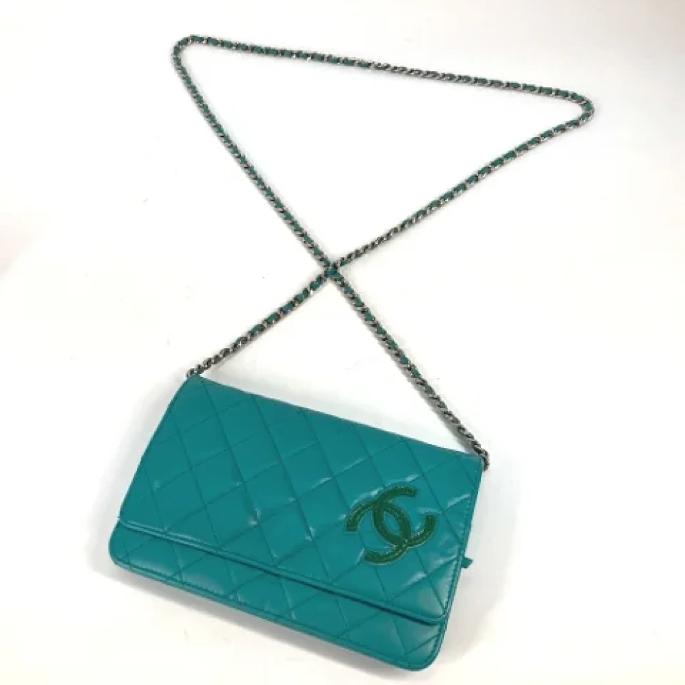 Chanel Vintage Pre-owned Leather chanel-bags Blue Dames