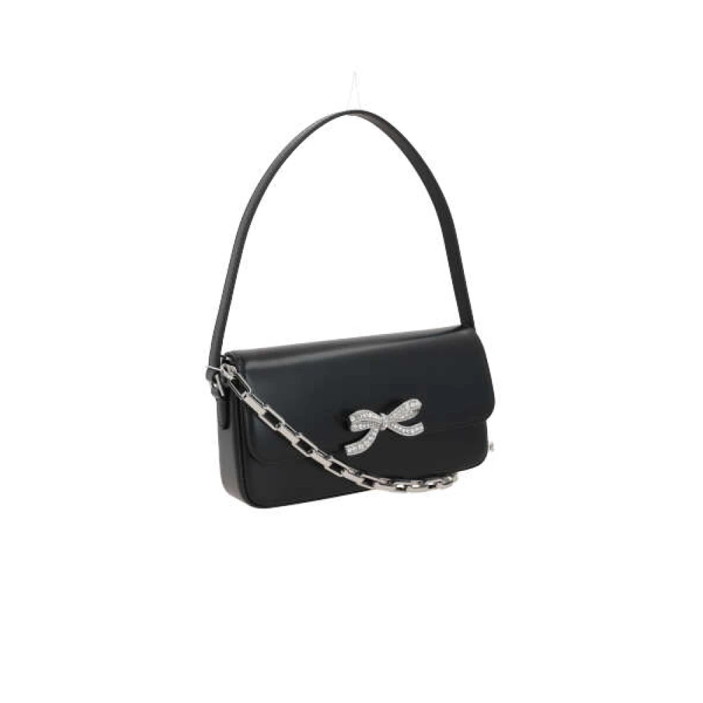 Self Portrait Zwarte Leren Handtas met Kristalstrik Black Dames