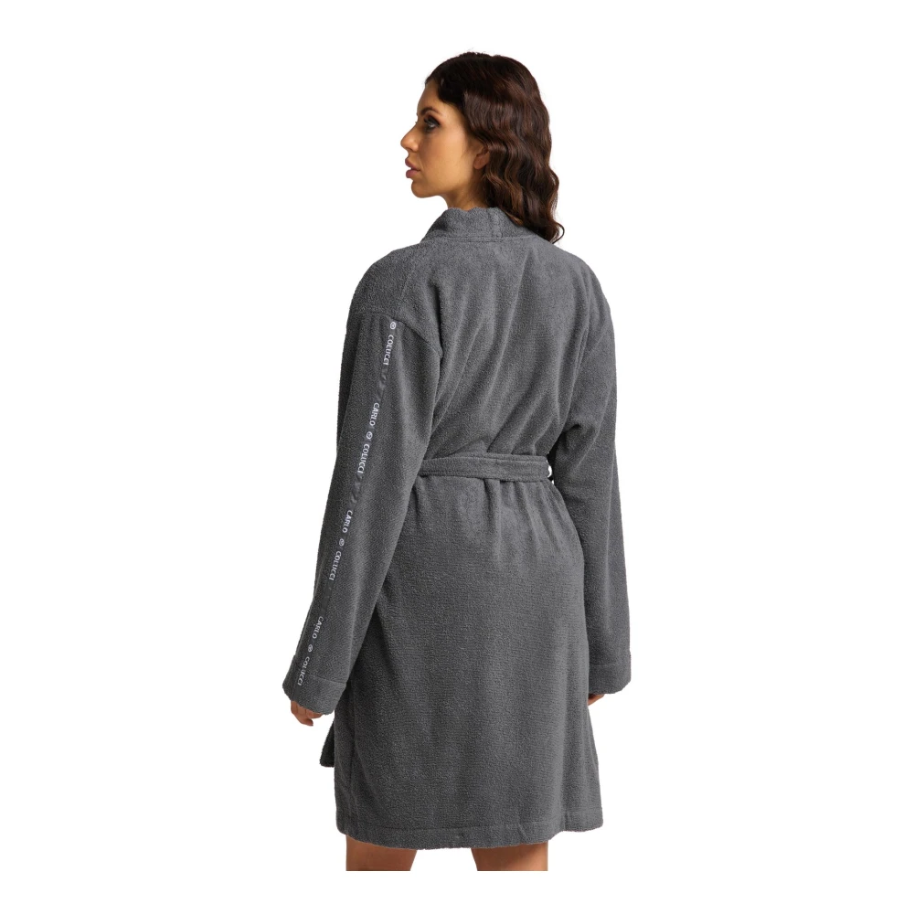 carlo colucci Kimono Stijl Geborduurde Badjas Gray Dames