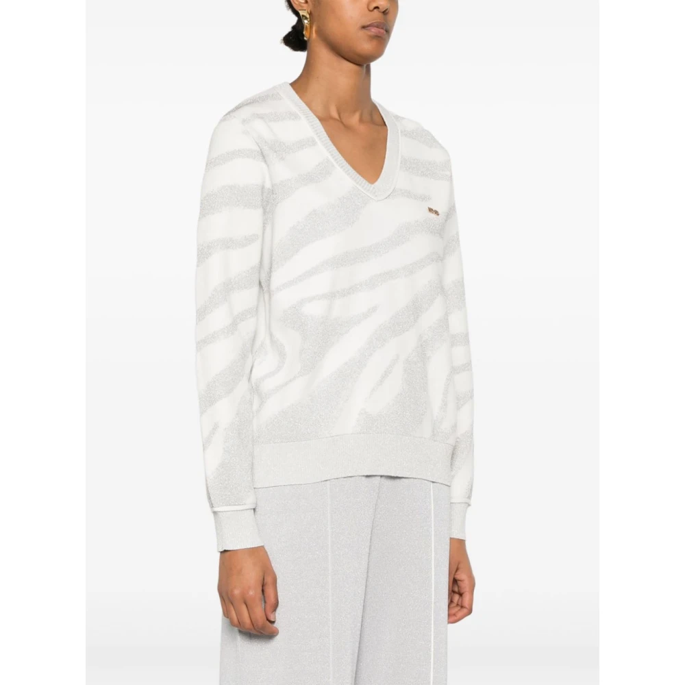Liu Jo Zebra Patroon Gebreide Trui Gray Dames