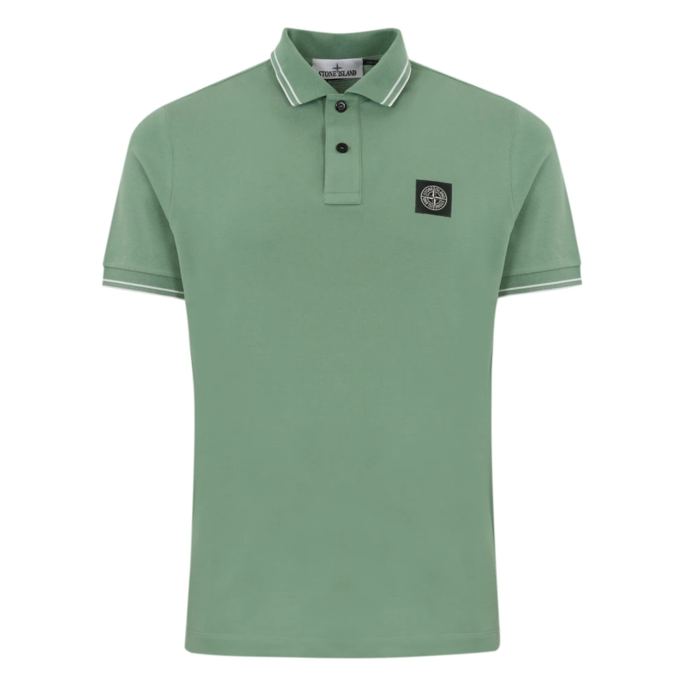Stone Island Groene Katoenen Poloshirt Slim Fit Green Heren
